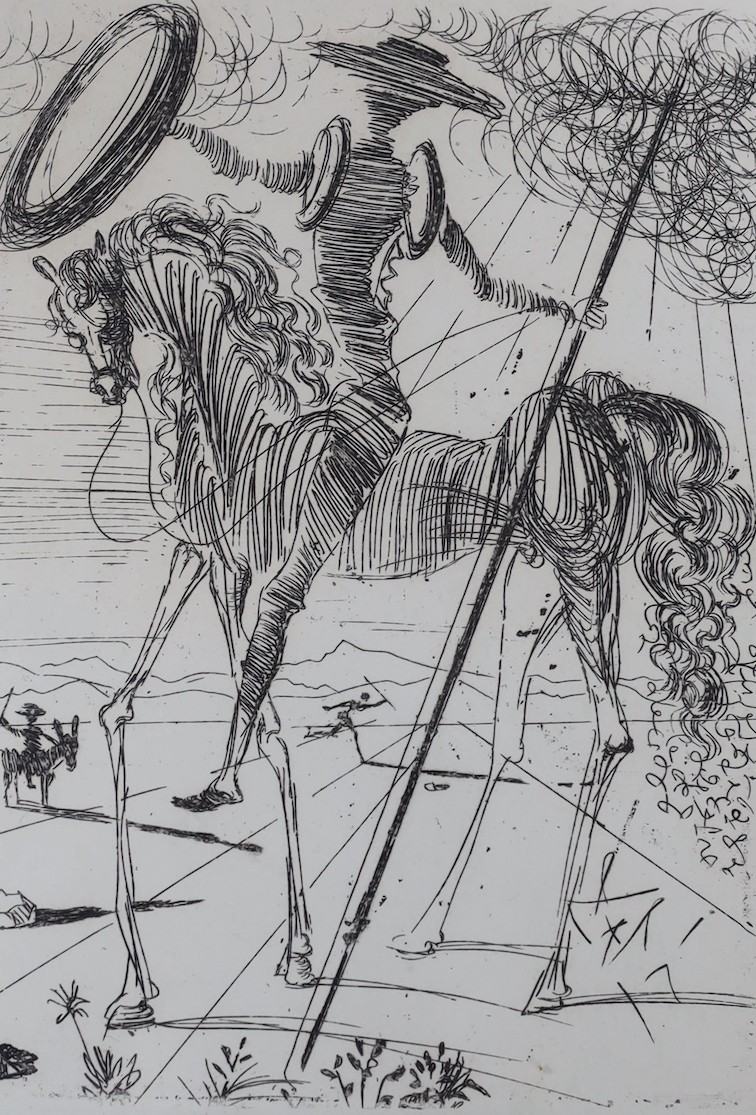 After Salvador Dali, etching, ‘Don Quixote’ plate mark 17x12cm